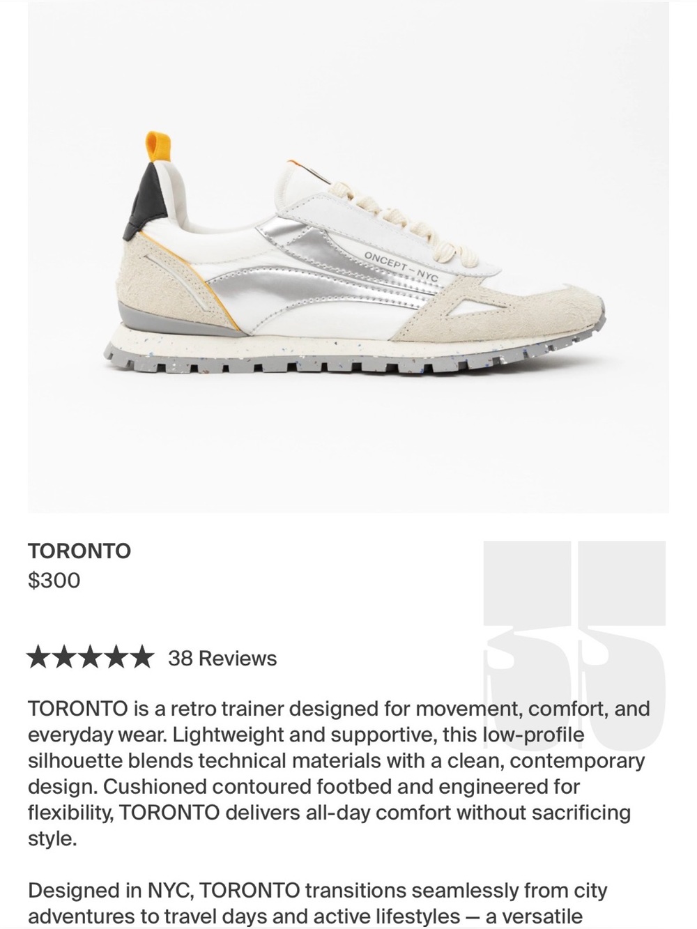 Oncept NYC Toronto Sneakers Men’s 9 Women’s 10.5-11 suede & fabric silver white - Picture 2 of 15